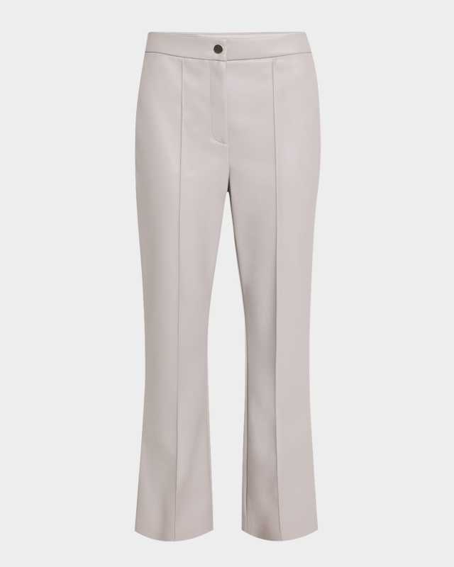 Sport Cropped Flare-Leg Faux Leather Pants